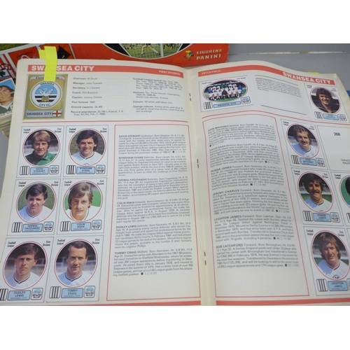 2059 - English football collectors sticker albums and stickers, Panini Football 1978, 1979, 1981 and 1982 e... 