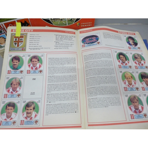 2059 - English football collectors sticker albums and stickers, Panini Football 1978, 1979, 1981 and 1982 e... 