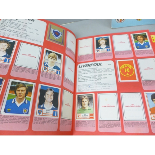 2059 - English football collectors sticker albums and stickers, Panini Football 1978, 1979, 1981 and 1982 e... 
