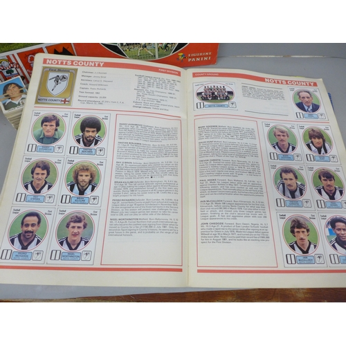 2059 - English football collectors sticker albums and stickers, Panini Football 1978, 1979, 1981 and 1982 e... 