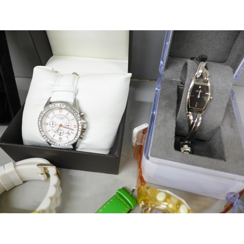 2060 - A collection of fashion wristwatches including Baby-G, Rotary, DKNY, Claude Valentini, etc.