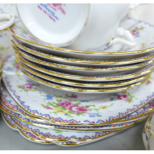 2074 - A Royal Albert Petit Point Chintz coffee service, six setting with coffee pot, cream and sugar, also... 