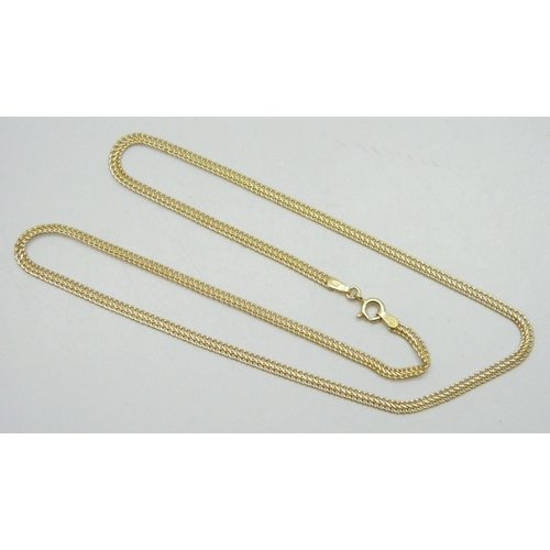 7184 - A 9ct gold double curb chain necklace, 18 inch, 2.6g