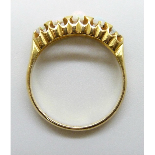 7204 - An early 20th Century opal ring, Birmingham, 1911, 3.9g, O, with a box