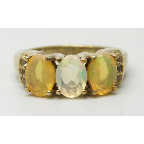 7206 - A TGGC silver gilt multi-gem set ring, N