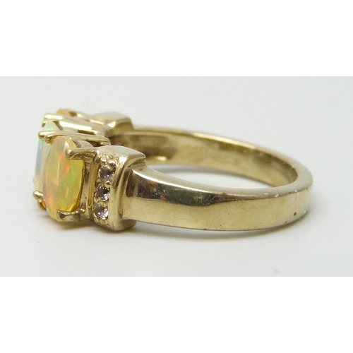 7206 - A TGGC silver gilt multi-gem set ring, N