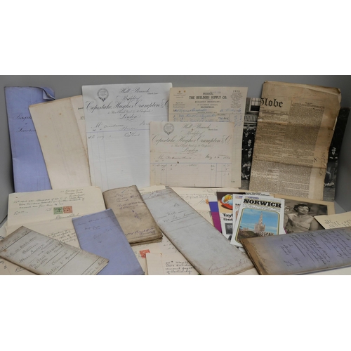 2099 - A collection of paper ephemera from the mid 1800s onwards