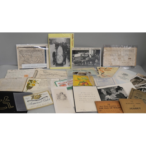 2099 - A collection of paper ephemera from the mid 1800s onwards