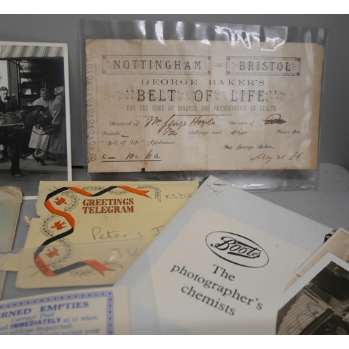 2099 - A collection of paper ephemera from the mid 1800s onwards