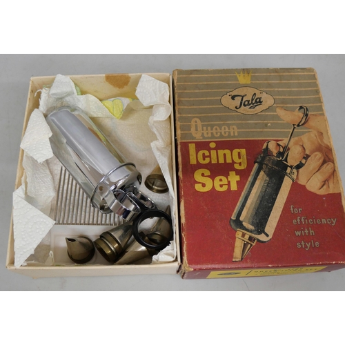 2102 - A collection of vintage boxes, Liquorice Allsorts, Kraft Cheese, an Autocrat Coffee tin, F. Ball tin... 