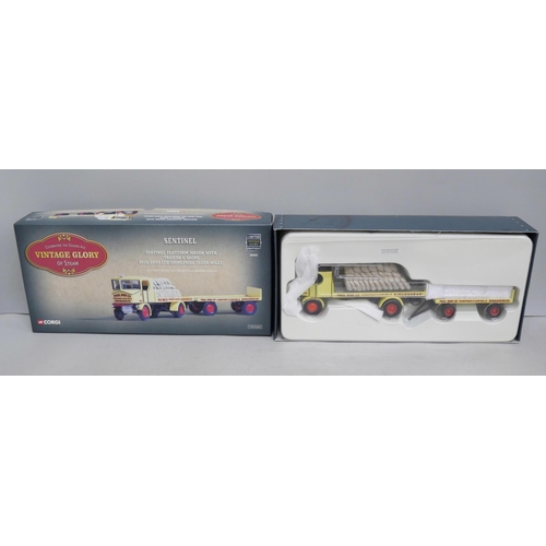 2103 - Seven Corgi die-cast model vehicles including Vintage Glory of Steam Sentinel and The Cumbrian Set, ... 