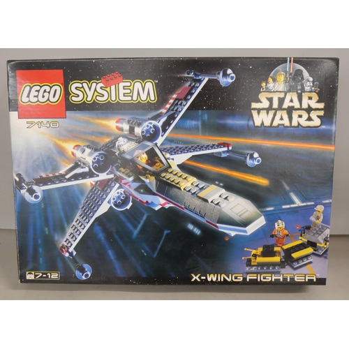 2121 - A collection of five first edition Star Wars Lego sets - 7127 open box unbuilt Imperial ATST, 7128 S... 