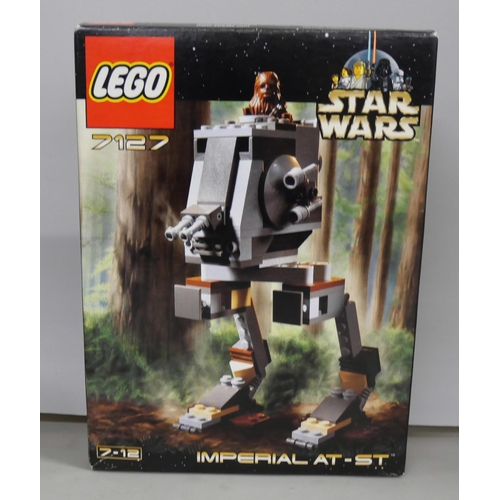 2121 - A collection of five first edition Star Wars Lego sets - 7127 open box unbuilt Imperial ATST, 7128 S... 