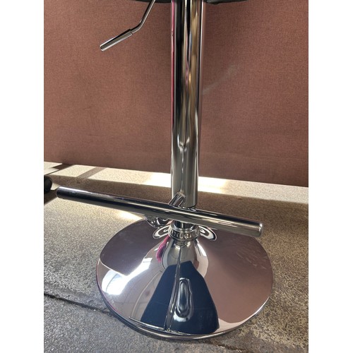 3205 - A Mae grey velvet and chrome effect barstool