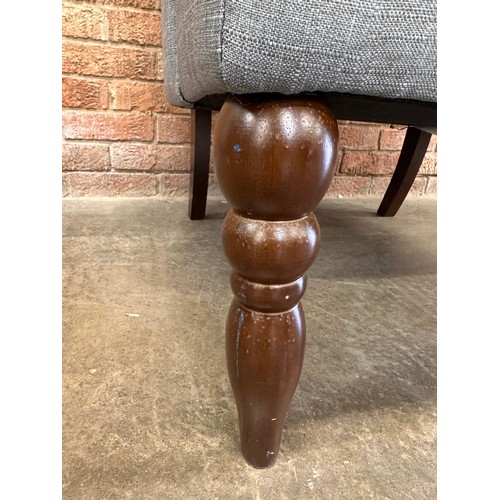 3223 - A French style dark grey fabric upholstered armchair