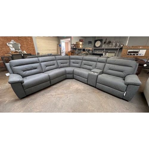 3163 - A Justin grey sectional reclining sofa, original RRP £1541.66 + VAT (4242-13) *This lot is subject t... 