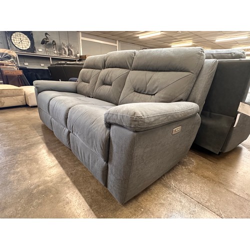 3164 - A Justin grey 3 seater power recliner, original RRP £833.33 + VAT (4242-11) *This lot is subject to ... 