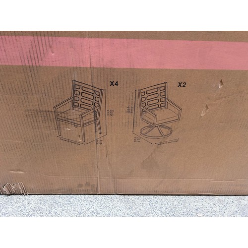 3267 - An Agio Formia seven piece cushioned dining set, original RRP £1416.66 + VAT (4240-1) *This lot is s... 