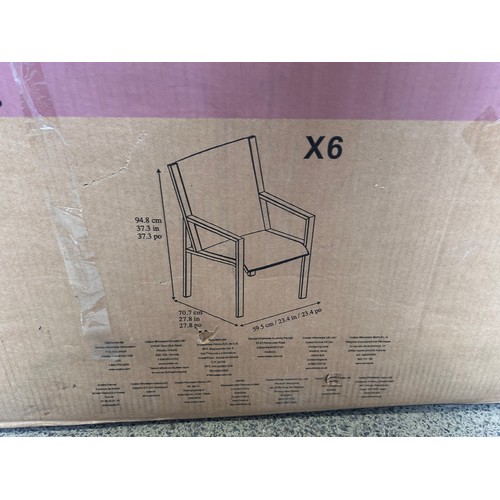 3270 - A set of six Agio Trinity sling dining chairs, boxed and unchecked (4239-2) *This lot is subject to ... 