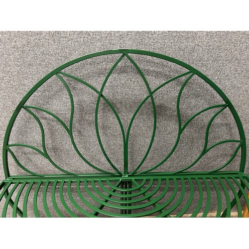 3283 - A green metal garden bench (boxed)