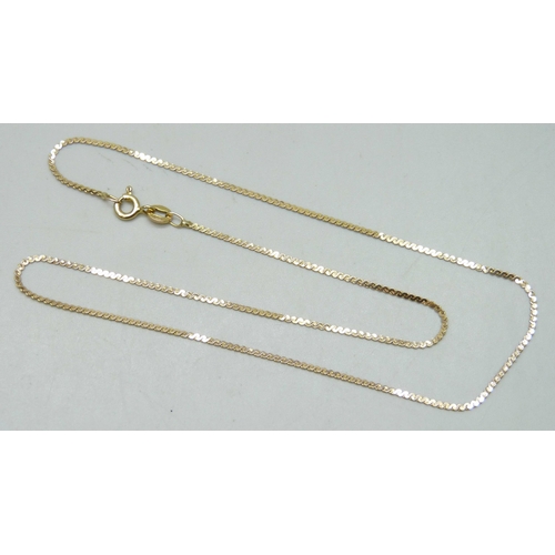 7056 - A 9ct gold necklace chain, 1.8g, 38.5cm