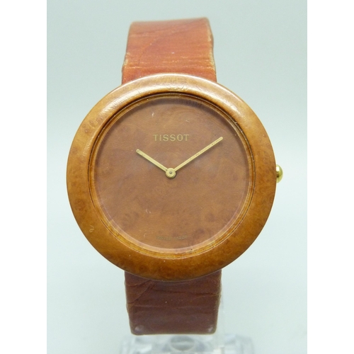 7300 - A Tissot wood watch, 39mm including crown