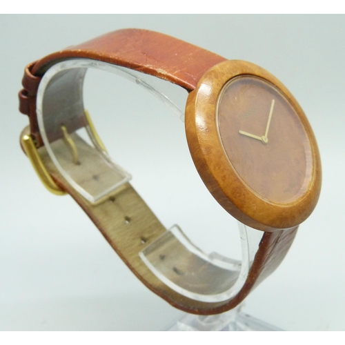 7300 - A Tissot wood watch, 39mm including crown