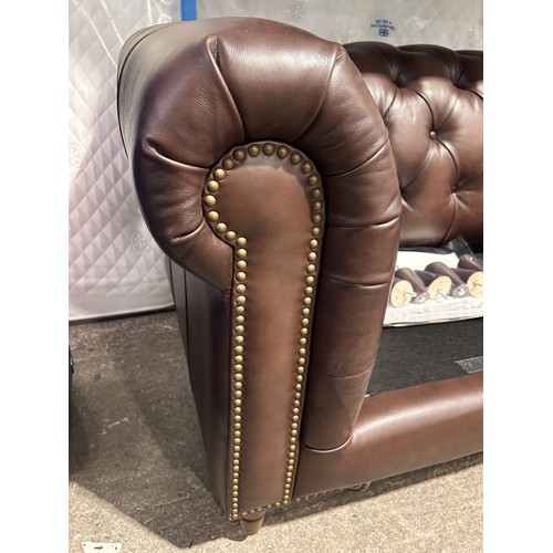 A Allington 2 seater brown leather sofa and a Allington 3 seater brown ...