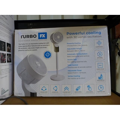 6011 - Vybra Turbo FX floor fan with remote, (369-28) *This lot is subject to VAT