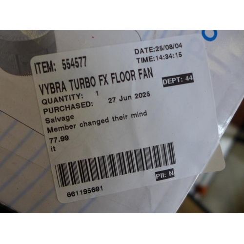 6011 - Vybra Turbo FX floor fan with remote, (369-28) *This lot is subject to VAT