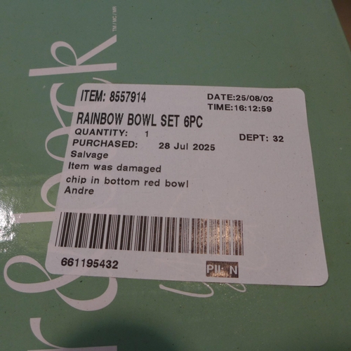 6020 - Over & Back rainbow bowls ( one chipped bowl), (369-47) *This lot is subject to VAT