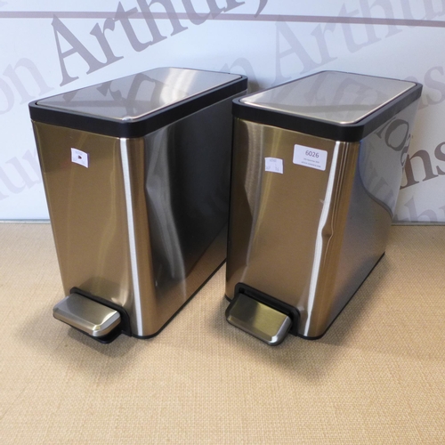 6026 - Two Eko stainless steel step bins (dented) (369-16) *This lot is subject to VAT