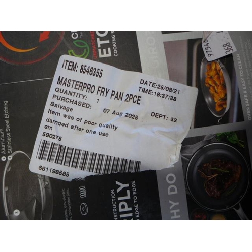 6055 - Masterpro stainless steel etching frying pans, (369-366) *This lot is subject to VAT