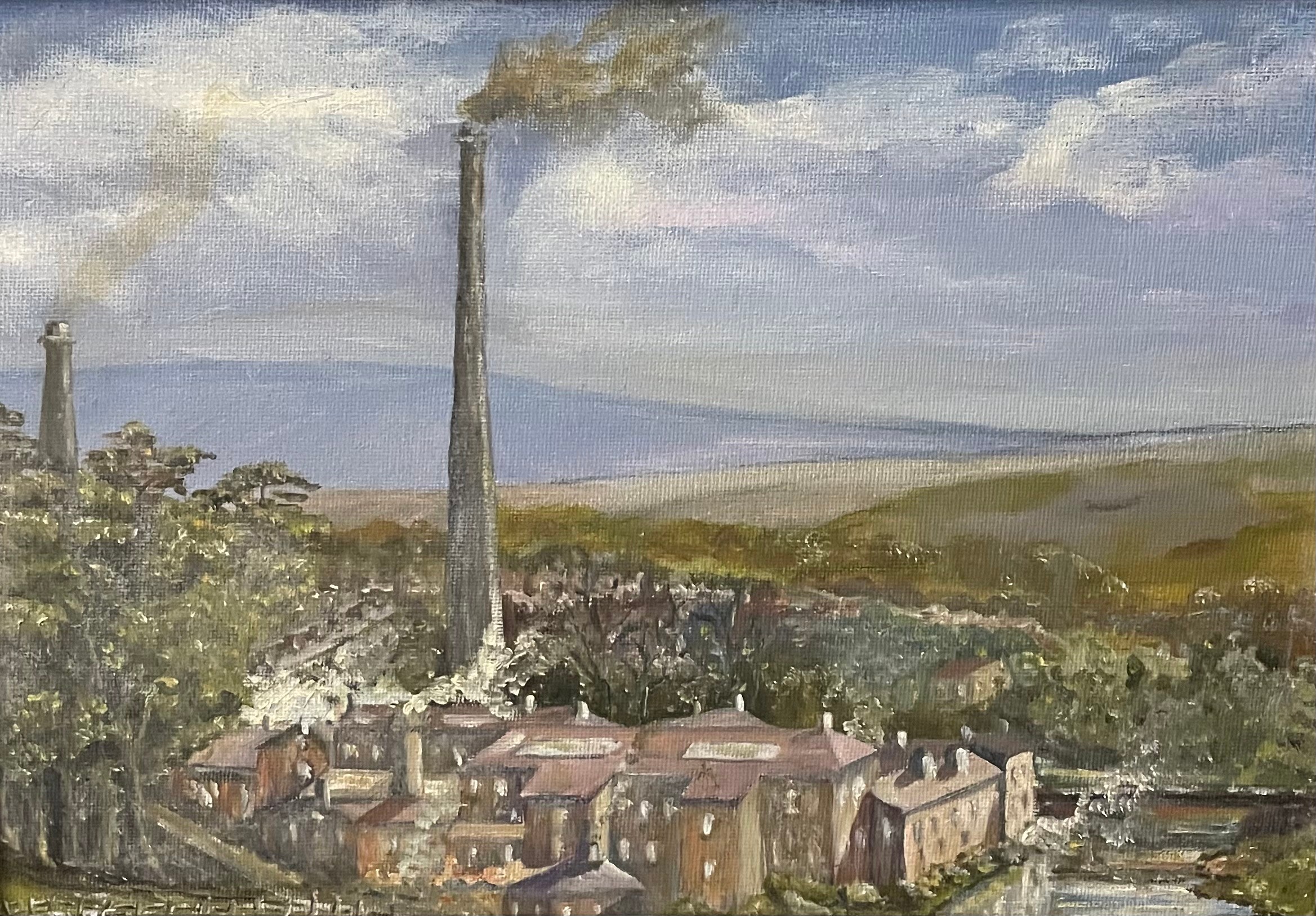 Robin Sharples, two original industrial scene paintings, one an oil on ...