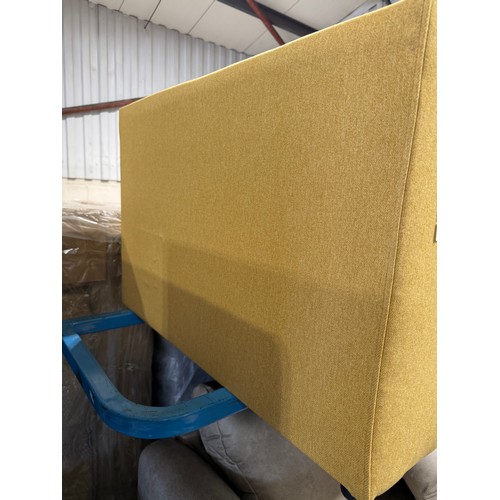 3017 - A Chicago mustard fabric 2 seater sofa (unchecked)