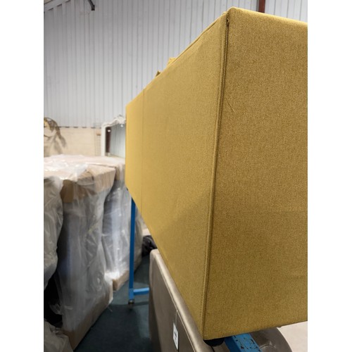 3017 - A Chicago mustard fabric 2 seater sofa (unchecked)