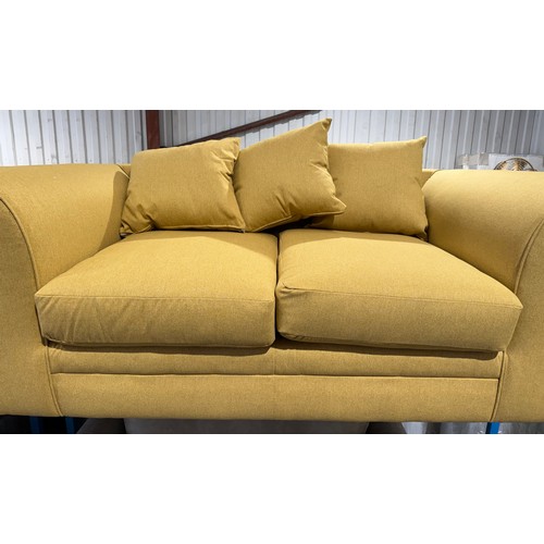 3017 - A Chicago mustard fabric 2 seater sofa (unchecked)