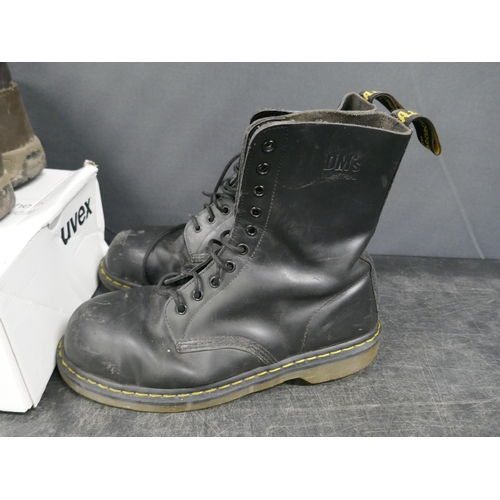 5061 - A pair of Uvex safety boots, size 8 and a pair of DM industrial boots and a pair of Peter Storm walk... 