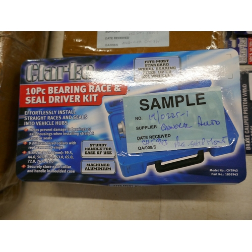 5075 - A large quantity of sample items including a brake caliper piston tool, four packs of assorted Clark... 