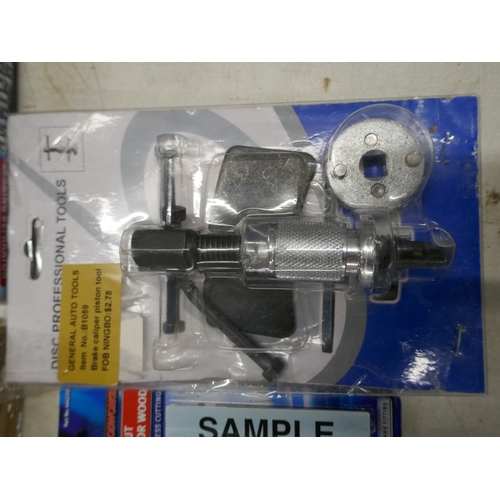 5075 - A large quantity of sample items including a brake caliper piston tool, four packs of assorted Clark... 