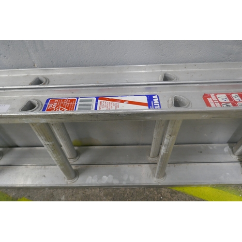 A Clima 12-rung double extending aluminium ladder