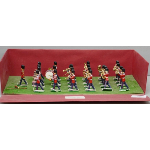 2053 - A collection of lead Coldstream Guards figures, together with horse-drawn gun carriage, 2 boxes