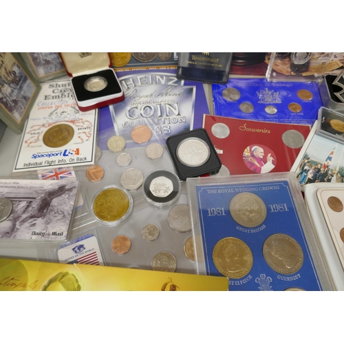 2069 - A large collection of coins, banknotes, etc.