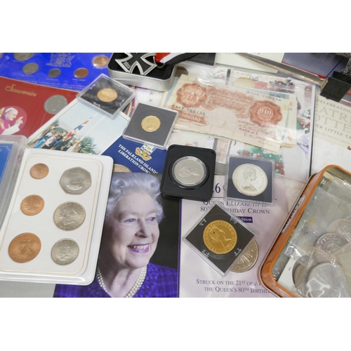 2069 - A large collection of coins, banknotes, etc.