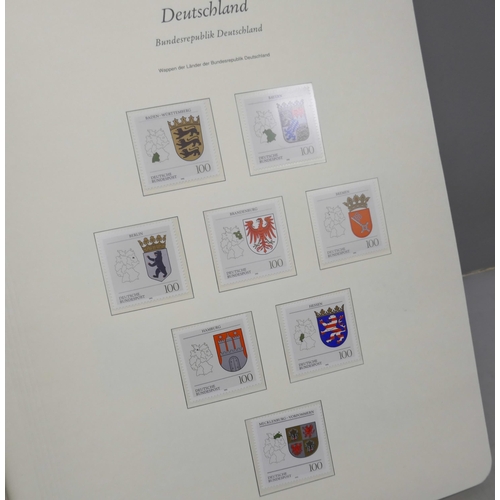 2076 - Stamps; West Germany, album housing the unmounted mint range of stamps and mini-sheets 1992-1999