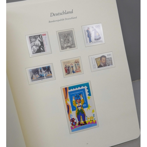 2076 - Stamps; West Germany, album housing the unmounted mint range of stamps and mini-sheets 1992-1999