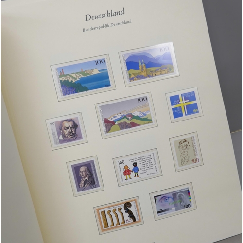 2076 - Stamps; West Germany, album housing the unmounted mint range of stamps and mini-sheets 1992-1999