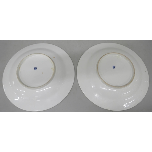 2078 - Three floral plates with stamp on the base of one plate 'Made in Occupied Japan'