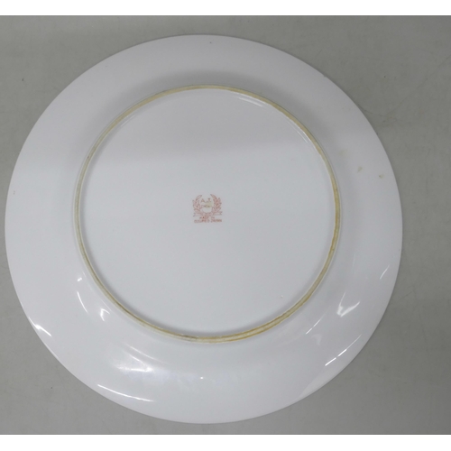 2078 - Three floral plates with stamp on the base of one plate 'Made in Occupied Japan'
