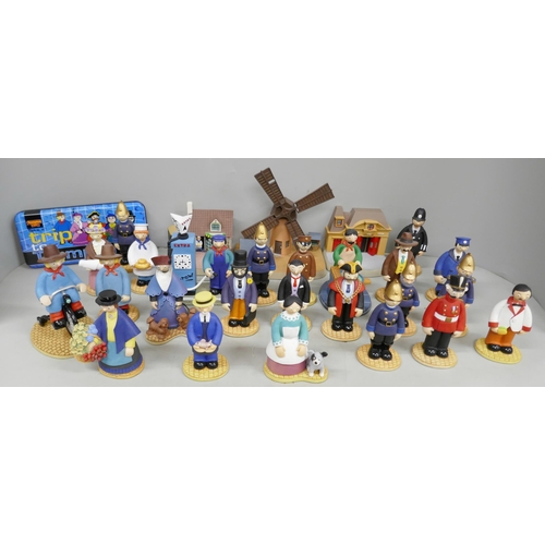 2100 - A collection of Camberwick Green figures and houses by Robert Harrop, 24 figures, three dioramas and... 